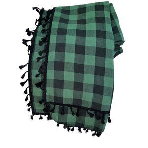 Green Black Buffalo Check plaid HOLIDAY CHRISTMAS table cloth Jiale XL 56x109NEW